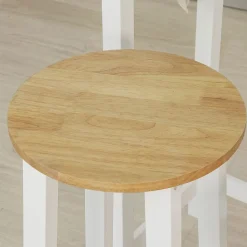 SoBuy FWT50-WN Table Haute Mange Debout avec 2 Tabourets, Blanc