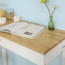 SoBuy FWT50-WN Table Haute Mange Debout avec 2 Tabourets, Blanc