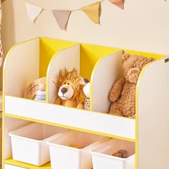 SoBuy Meuble de Rangement Enfant Organisateur de Jouets et Livres Bibliothèque