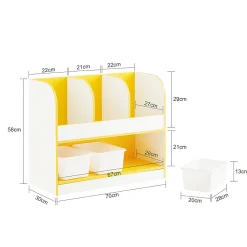 SoBuy Meuble de Rangement Enfant Organisateur de Jouets et Livres Bibliothèque