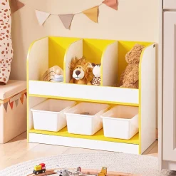 SoBuy Meuble de Rangement Enfant Organisateur de Jouets et Livres Bibliothèque