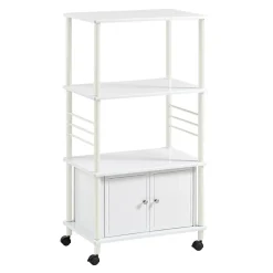SoBuy Meuble de Rangement Roulant pour Cuisine, Chariot de Service et Desserte pour Micro-ondes en Bois FRG12-W