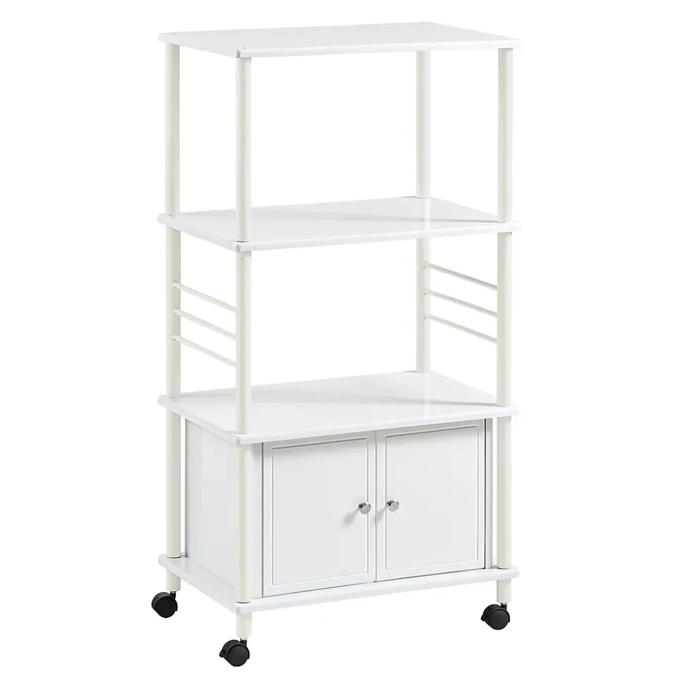 SoBuy Meuble de Rangement Roulant pour Cuisine, Chariot de Service et Desserte pour Micro-ondes en Bois FRG12-W