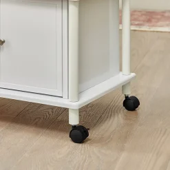 SoBuy Meuble de Rangement Roulant pour Cuisine, Chariot de Service et Desserte pour Micro-ondes en Bois FRG12-W
