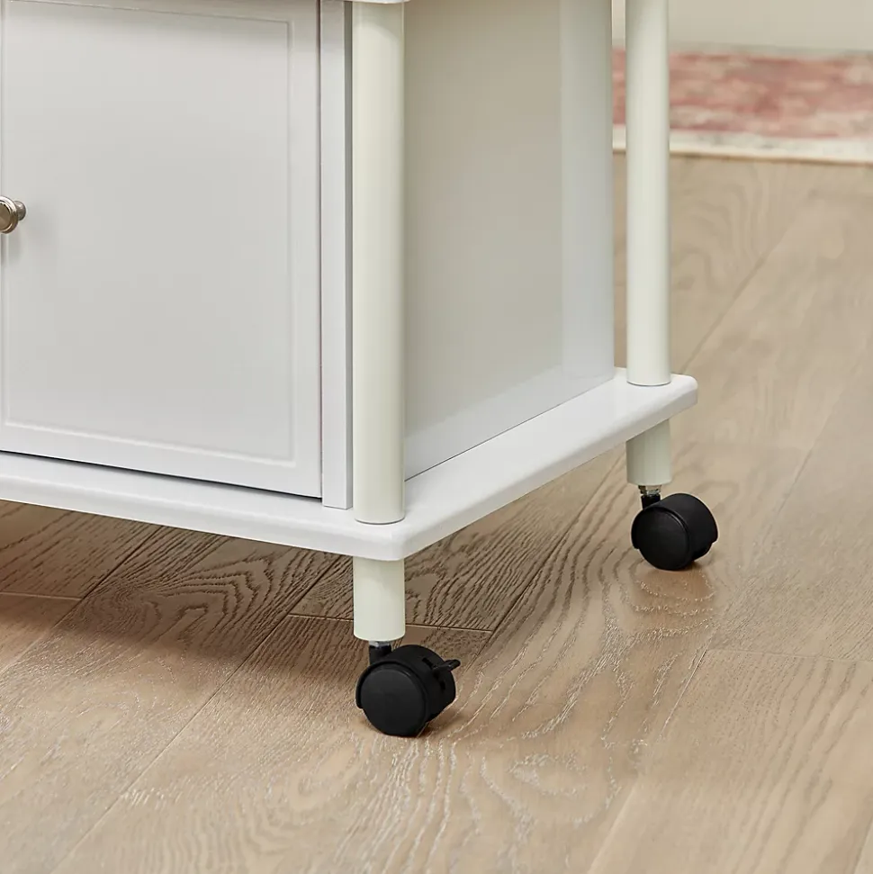 SoBuy Meuble de Rangement Roulant pour Cuisine, Chariot de Service et Desserte pour Micro-ondes en Bois FRG12-W