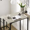 SoBuy OGT10-HG Set de 1 Table Haute + 2 Tabourets avec Repose-Pieds