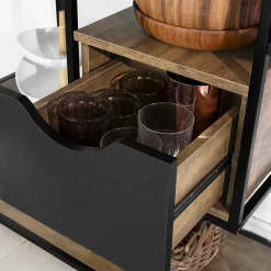 SoBuy OGT10-HG Set de 1 Table Haute + 2 Tabourets avec Repose-Pieds