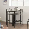 SoBuy OGT03-HG Set Table de Bar avec 2 Tabourets Hauts en Noir pour Cuisine ou Salon