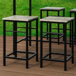 SoBuy OGT11-HG Table de bar bistrot avec 4 tabourets, ensemble en bois couleur chêne clair