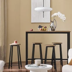 SoBuy OGT22-SCH Set de 1 Table + 4 Tabourets Ensemble Table Mange-Debout Cuisine