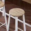 SoBuy OGT22-WN Set de Table + 4 Tabourets Ensemble Table de Bar Bistrot + 4 Tabourets de Bar avec Repose-Pieds(Blanc)