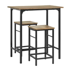 SoBuy Set Table Bar et 2 Tabourets Mange-debout Haute pour Cuisine, Salon, Balcon