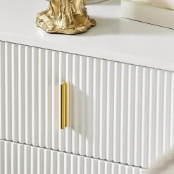 SoBuy Table de chevet blanche à 2 tiroirs 63x46.5x47.3cm Fonctionnel FBT115-WX2