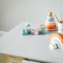 SoBuy Table Enfant avec 2 Chaises, Bureau avec Étagères à Livres, Gris et Vert