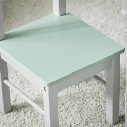 SoBuy Table Enfant avec 2 Chaises, Bureau avec Étagères à Livres, Gris et Vert