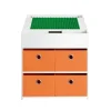SoBuy Table Enfant avec 2 Chaises, Bacs de Rangement, Table de Construction Double Face, Blanche