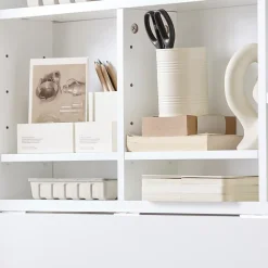 SoBuy Table Murale Rabattable avec Armoire Intégrée, Blanche