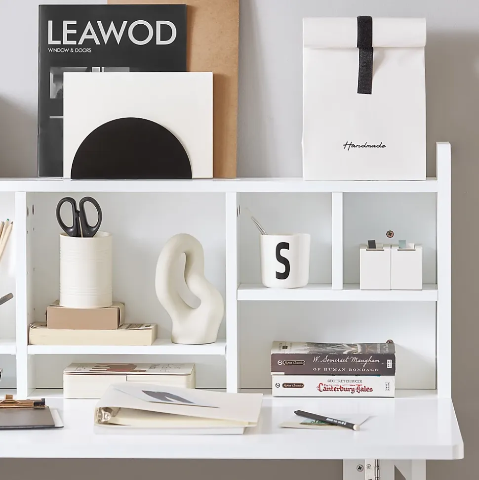 SoBuy Table Murale Rabattable avec Armoire Intégrée, Blanche