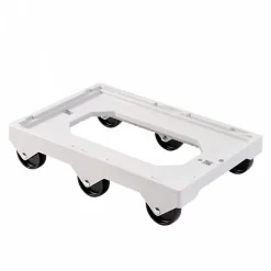 Socle rouleur 6 roues - axe acier - gris