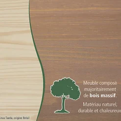 SOCOA - Buffet 3 Portes 3 Tiroirs Bois Massif Vernis Sepia et Blanc
