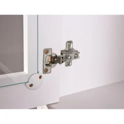 SOCOA - Buffet Vaisselier 5 Portes 3 Tiroirs Bois Massif Vernis Sepia et Blanc