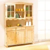 STAN - Buffet Vaisselier 5 Portes 3 Tiroirs Bois Massif