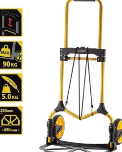 STANLEY 176580 - Diable Pliant léger et compact - Charge Max 70 kg - Jaune et Noir