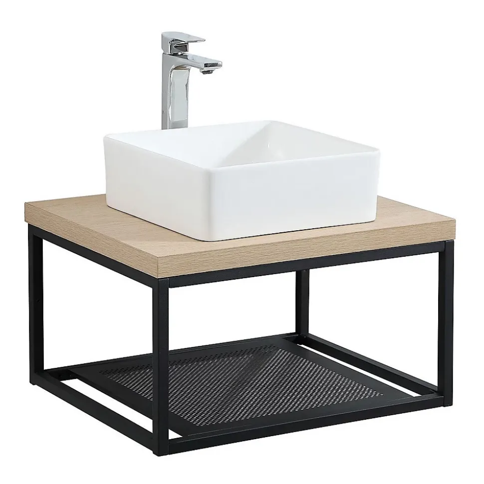Structure métallique noir mat à suspendre - pour plan de toilette - 60 cm WILL