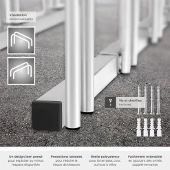Support à bicyclette Pour les largeurs de pneu de 35 à 60 mm en Acier inoxydable