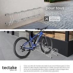 Support à bicyclette Pour les largeurs de pneu de 35 à 60 mm en Acier inoxydable