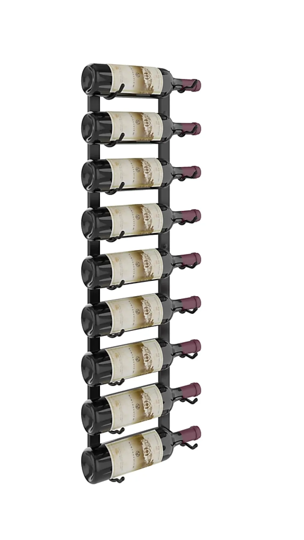 Support à bouteilles Série W3 pour 9 bouteilles, métal noir