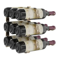 Support à bouteilles Série W1 pour 9 bouteilles, métal doré