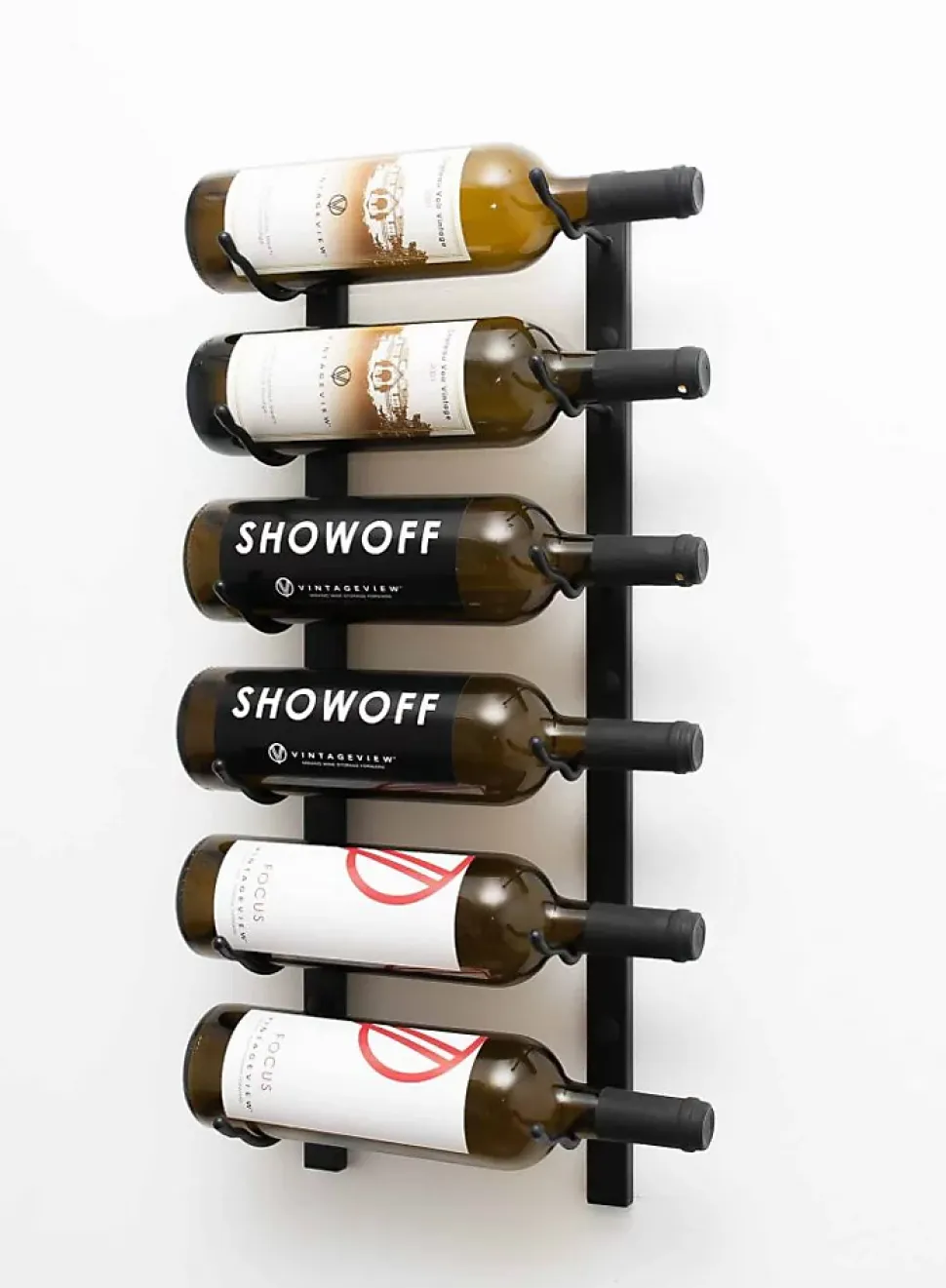 Support à bouteilles Série W2 pour 6 bouteilles, métal noir
