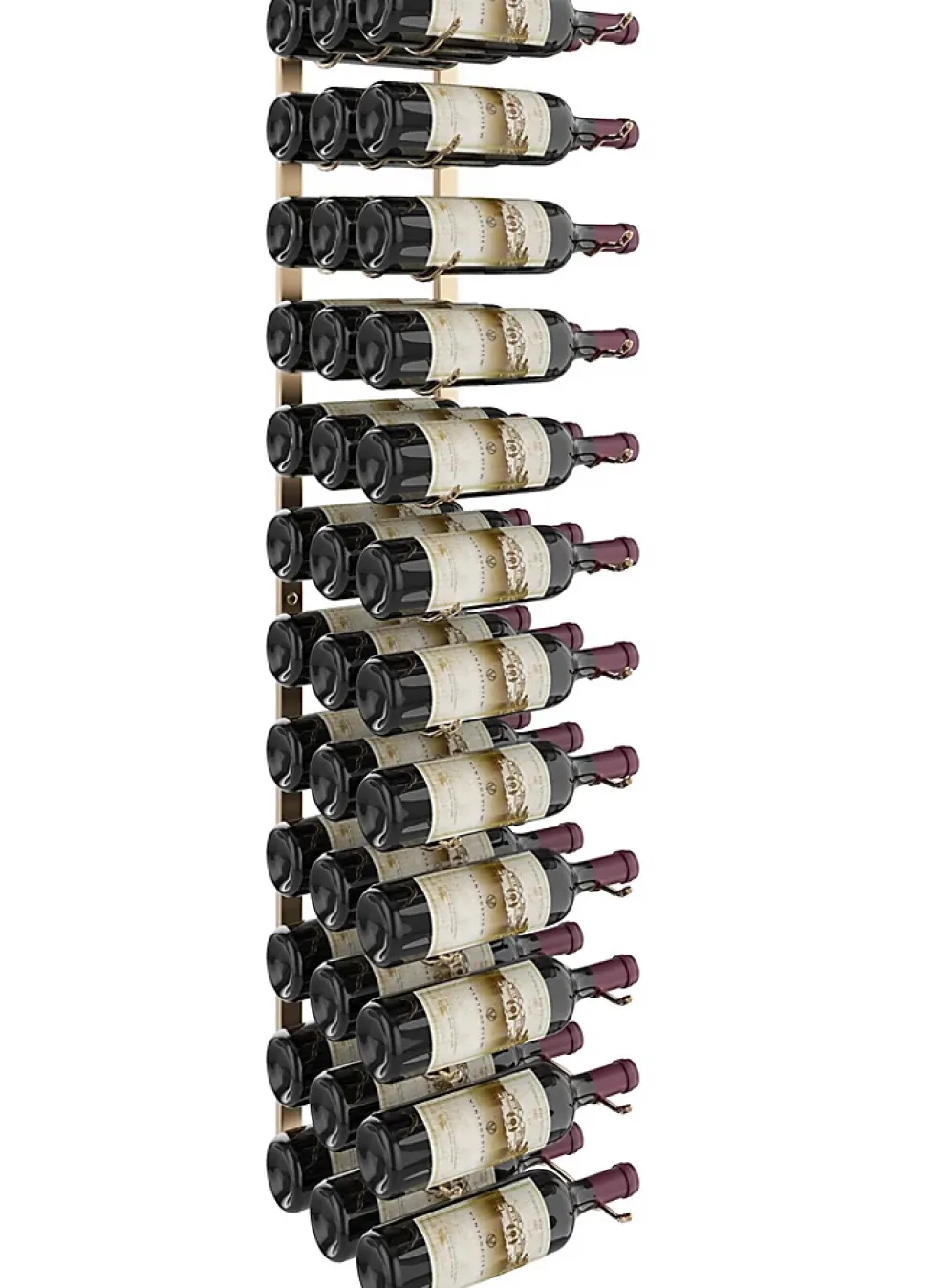Support à bouteilles Série W4 pour 36 bouteilles, métal doré