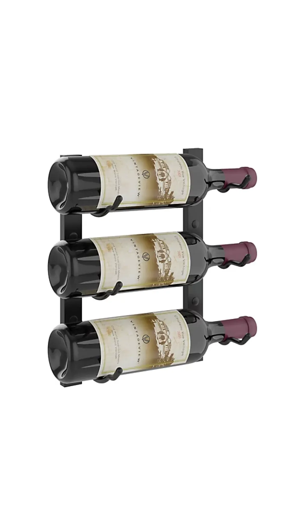 Support à bouteilles Série W1 pour 3 bouteilles, métal noir