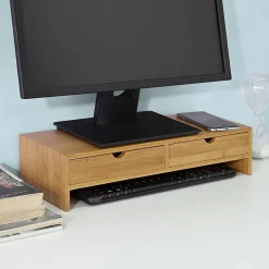 Support d'écran d'ordinateur de Support de Moniteur, 2 Tiroirs, FRG198-N, SoBuy