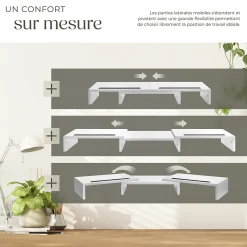 Support de moniteur 3 pièces avec supports pour smartphone