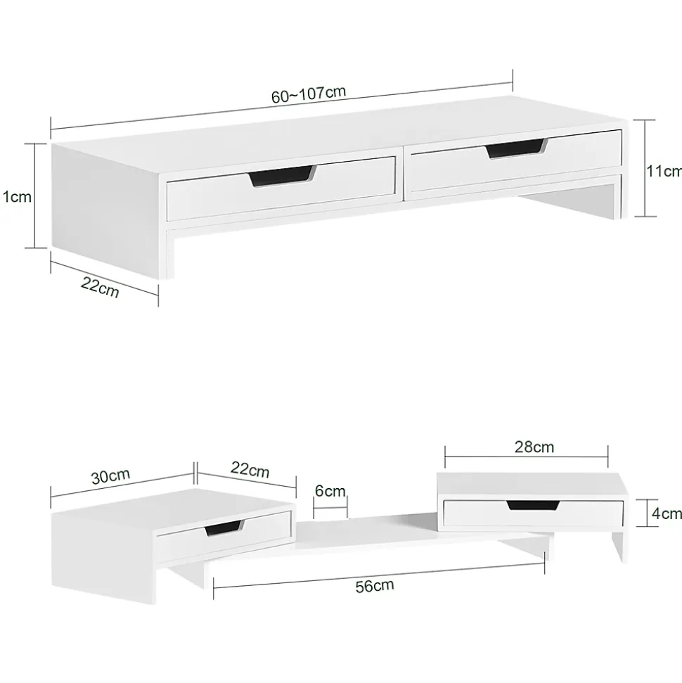 Support de Moniteur écran Ergonomique pour Ordinateur Portable, écran TV, BBF04-W, SoBuy