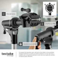 Support de réparation en acier enduit de poudre pour vélo pliable jusqu'à 50 kg hauteur réglable TECTAKE