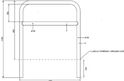 Support de vélos tubulaire avec barre transversale fixation a sceller