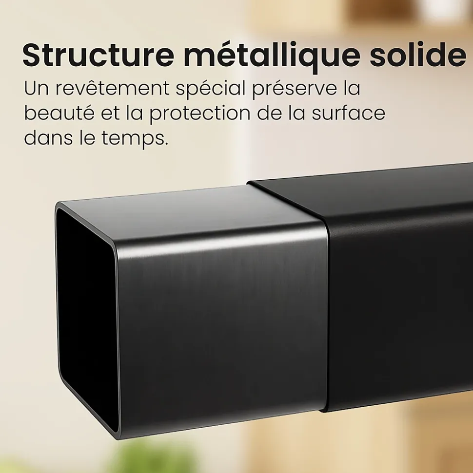 Support en métal avec roulettes, étagère robuste, stockage bois de chauffage salon Noir/25x100x150cm