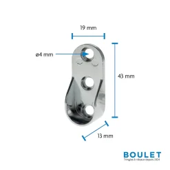 Support Entre-murs pour Barre de penderie Ovale en Acier Chromé Diam.30x15mm - Boulet