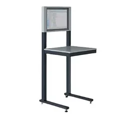 Support informatique sur patins - Ecran 22 pouces - Bleu industriel - W040010009-BI