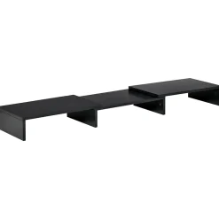 Support moniteur réhausseur d'écran extensible réglable orientable effet bois noir