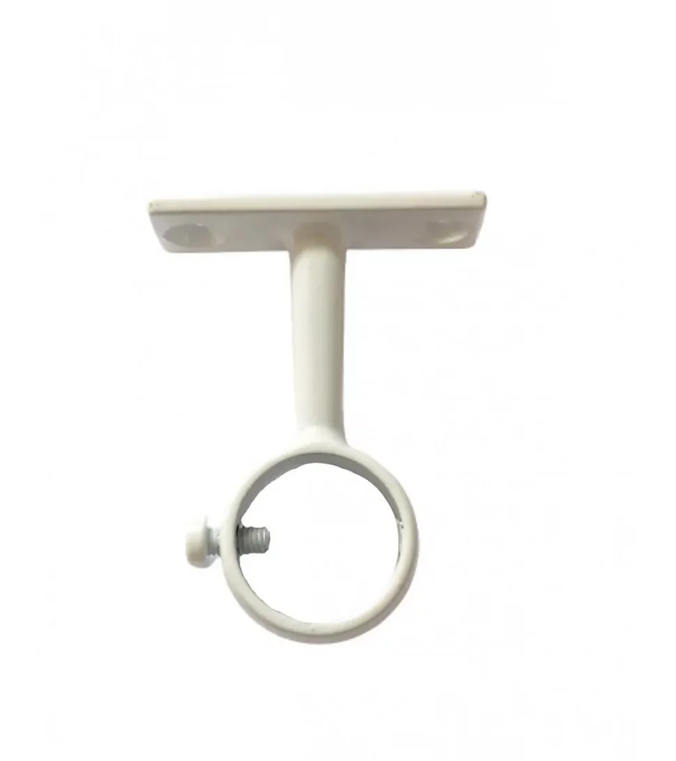 Support Oeil Fixe en Acier Blanc - Tringle Penderie diamètre 20 mm