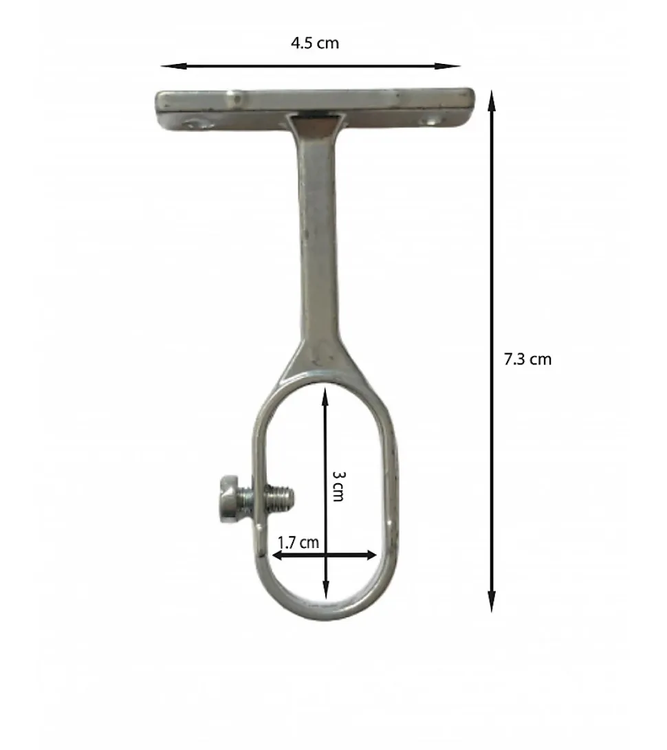 Support Oeil Ovale en Aluminium - Tringle Penderie diamètre 20 mm