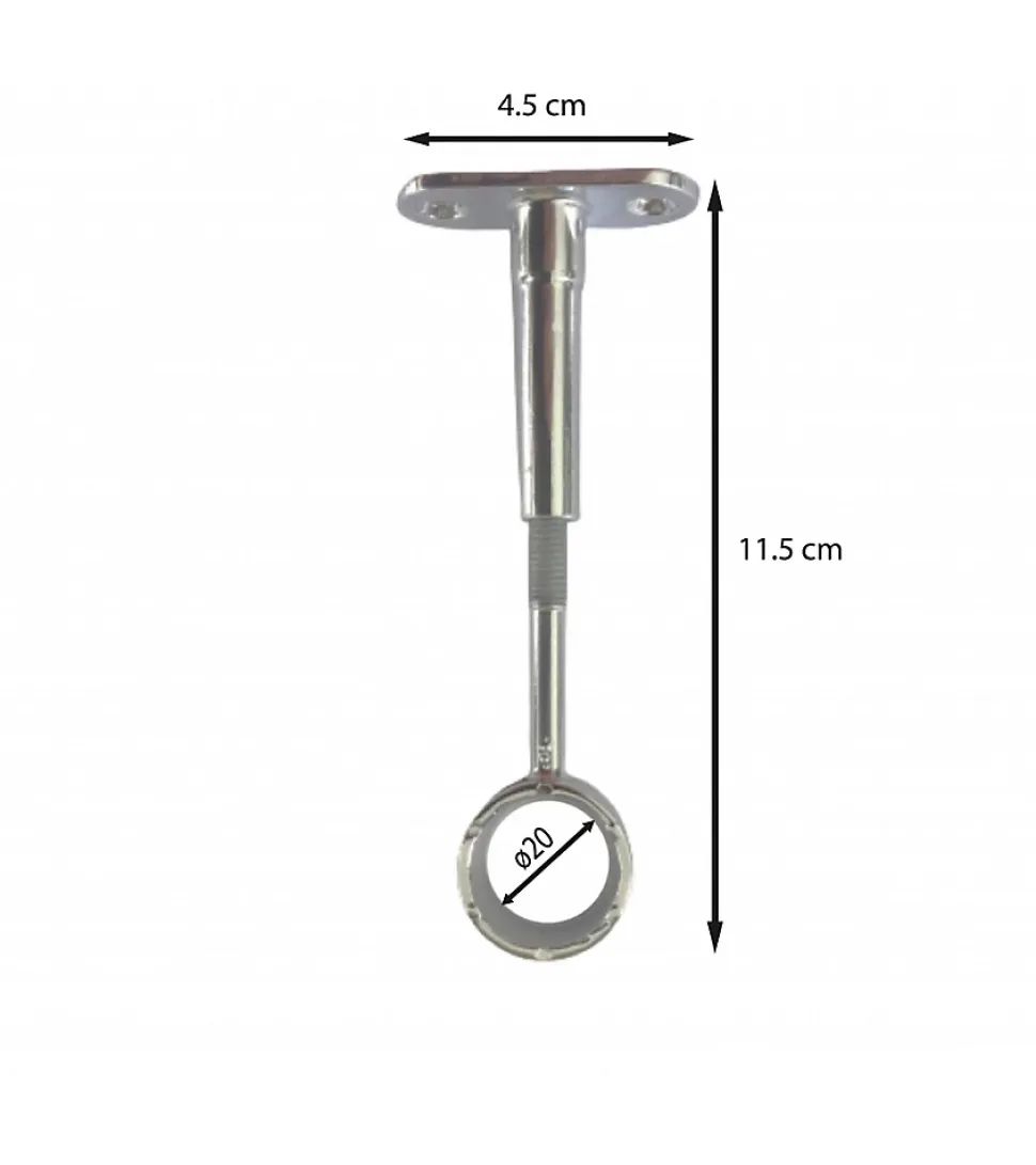 Support Oeil Réglable en Acier pour Tringle de Penderie diamètre 20 mm