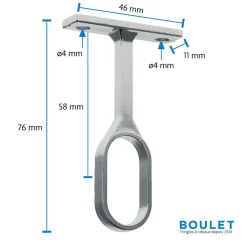 Support pour Barre de penderie Ovale en Acier Chromé Diam.30x15mm - Boulet