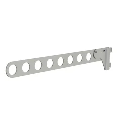 Support pour cintres fixe en acier thermo-laqué gris L. 66 cm