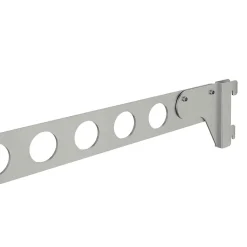 Support pour cintres fixe en acier thermo-laqué gris L. 66 cm